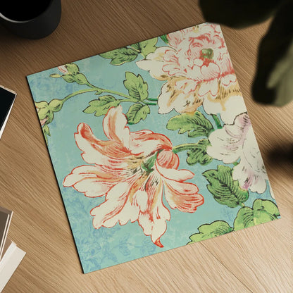 Cottage Roses VII Bright by Sue Schlabach. Shown as a detailed flat fine art print, highlighting archival giclee quality. Available as an archival giclee rolled canvas, fine art paper, or poster print. SKU 31605a.