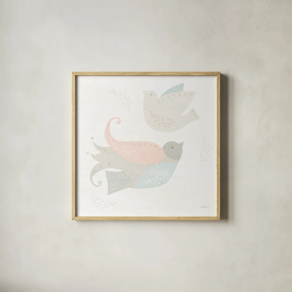 Cozy Hygge III by Sue Schlabach. Shown in a natural wood glass frame for a timeless modern aesthetic. Available as an archival giclee rolled canvas, fine art paper, or poster print. SKU 33740a.