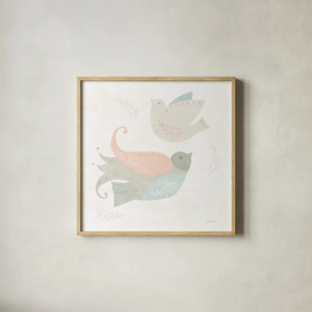 Cozy Hygge III Dark by Sue Schlabach. Shown in a natural wood glass frame for a timeless modern aesthetic. Available as an archival giclee rolled canvas, fine art paper, or poster print. SKU 34180a.