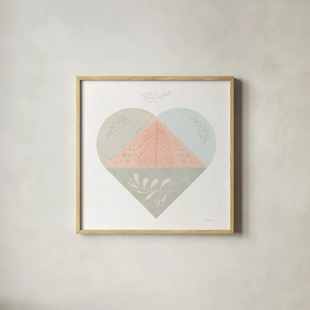 Cozy Hygge IV Dark by Sue Schlabach. Shown in a natural wood glass frame for a timeless modern aesthetic. Available as an archival giclee rolled canvas, fine art paper, or poster print. SKU 34181a.