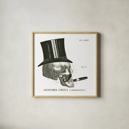 Dandy Bones III by Sue Schlabach. Shown in a natural wood glass frame for a timeless modern aesthetic. Available as an archival giclee rolled canvas, fine art paper, or poster print. SKU 21820a.