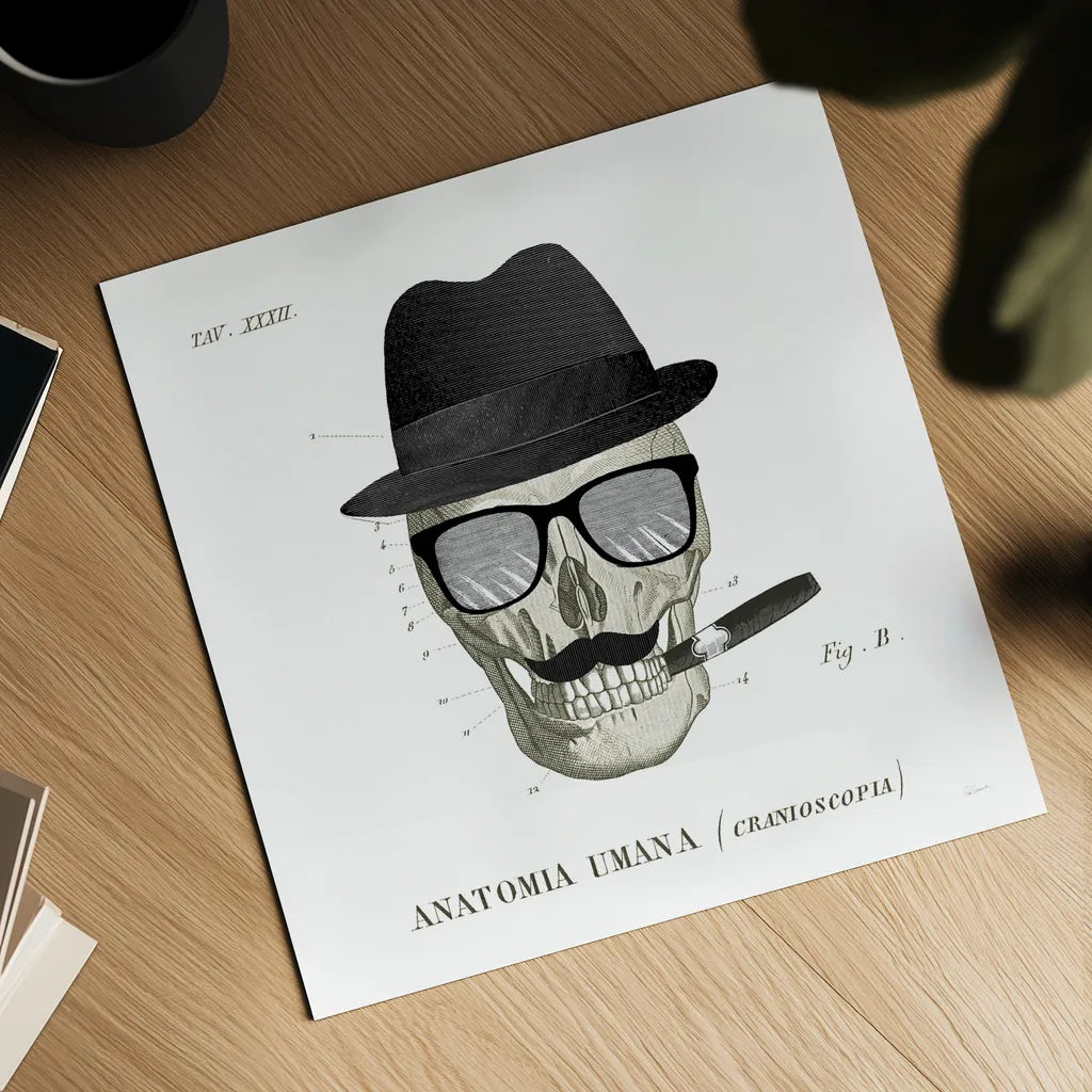 Dandy Bones V by Sue Schlabach. Shown as a detailed flat fine art print, highlighting archival giclee quality. Available as an archival giclee rolled canvas, fine art paper, or poster print. SKU 36814a.