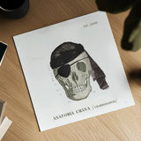 Dandy Bones VI Pirate by Sue Schlabach. Shown as a detailed flat fine art print, highlighting archival giclee quality. Available as an archival giclee rolled canvas, fine art paper, or poster print. SKU 67443a.