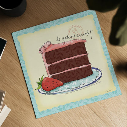 Dessert Please I by Sue Schlabach. Shown as a detailed flat fine art print, highlighting archival giclee quality. Available as an archival giclee rolled canvas, fine art paper, or poster print. SKU 31790a.