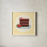 Dessert Please I v2 by Sue Schlabach. Shown in a crisp white glass frame for a clean and minimalist style. Available as an archival giclee rolled canvas, fine art paper, or poster print. SKU 100791a.