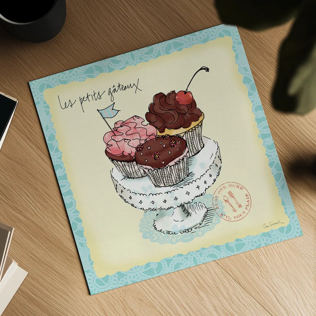 Dessert Please II by Sue Schlabach. Shown as a detailed flat fine art print, highlighting archival giclee quality. Available as an archival giclee rolled canvas, fine art paper, or poster print. SKU 31791a.