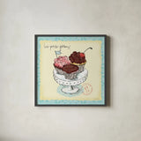 Dessert Please II by Sue Schlabach. Shown in a sleek black glass frame for a contemporary gallery look. Available as an archival giclee rolled canvas, fine art paper, or poster print. SKU 31791a.