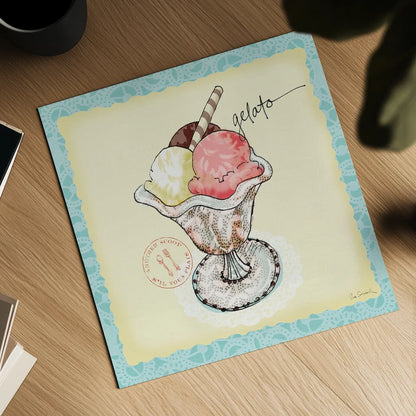 Dessert Please III by Sue Schlabach. Shown as a detailed flat fine art print, highlighting archival giclee quality. Available as an archival giclee rolled canvas, fine art paper, or poster print. SKU 31792a.