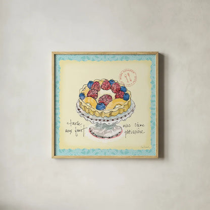 Dessert Please IV by Sue Schlabach. Shown in a natural wood glass frame for a timeless modern aesthetic. Available as an archival giclee rolled canvas, fine art paper, or poster print. SKU 31793a.