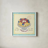 Dessert Please IV by Sue Schlabach. Shown in a crisp white glass frame for a clean and minimalist style. Available as an archival giclee rolled canvas, fine art paper, or poster print. SKU 31793a.