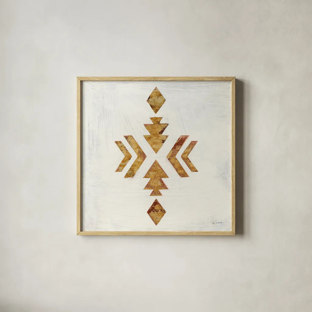 Directional I by Sue Schlabach. Shown in a natural wood glass frame for a timeless modern aesthetic. Available as an archival giclee rolled canvas, fine art paper, or poster print. SKU 61143a.