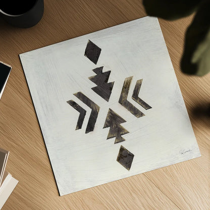 Directional I Black by Sue Schlabach. Shown as a detailed flat fine art print, highlighting archival giclee quality. Available as an archival giclee rolled canvas, fine art paper, or poster print. SKU 61145a.