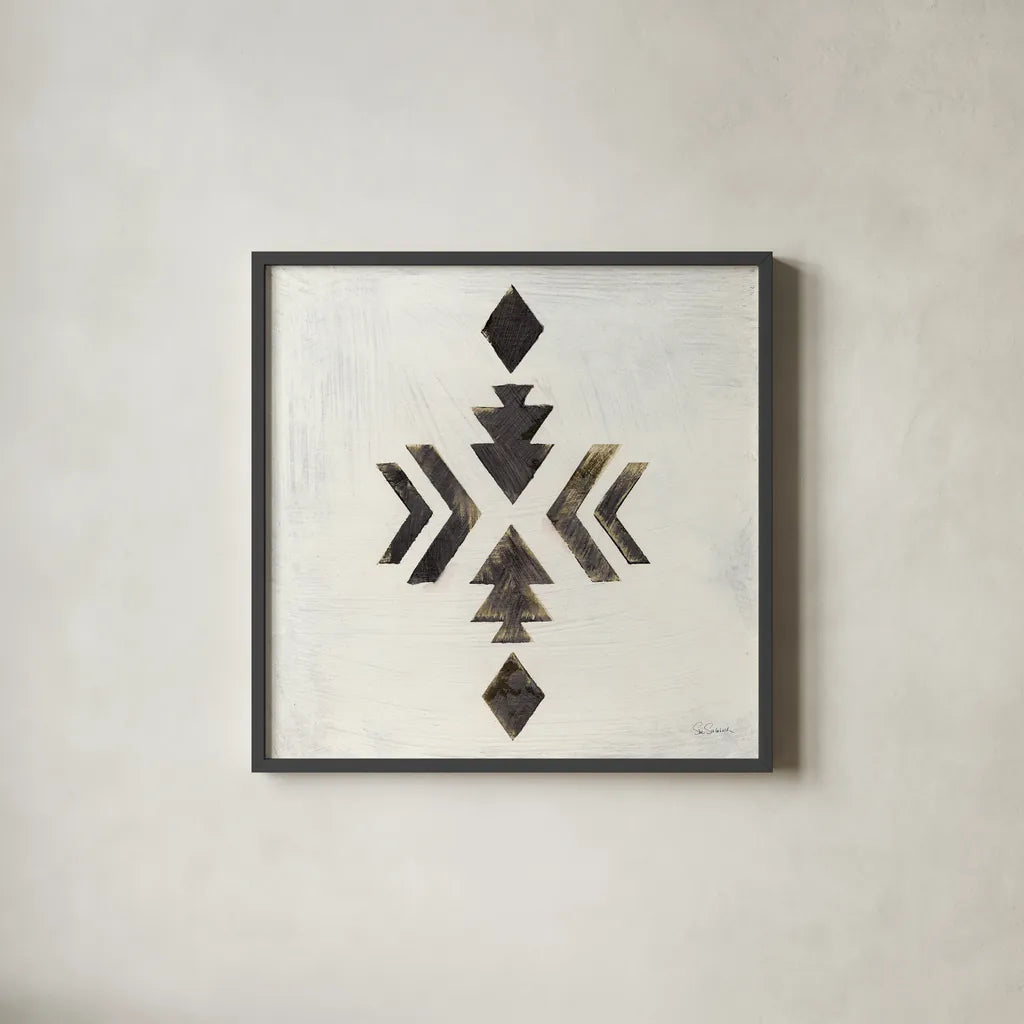 Directional I Black by Sue Schlabach. Shown in a sleek black glass frame for a contemporary gallery look. Available as an archival giclee rolled canvas, fine art paper, or poster print. SKU 61145a.