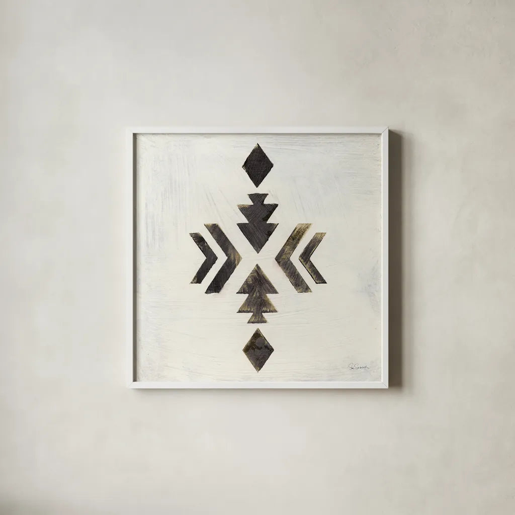 Directional I Black by Sue Schlabach. Shown in a crisp white glass frame for a clean and minimalist style. Available as an archival giclee rolled canvas, fine art paper, or poster print. SKU 61145a.