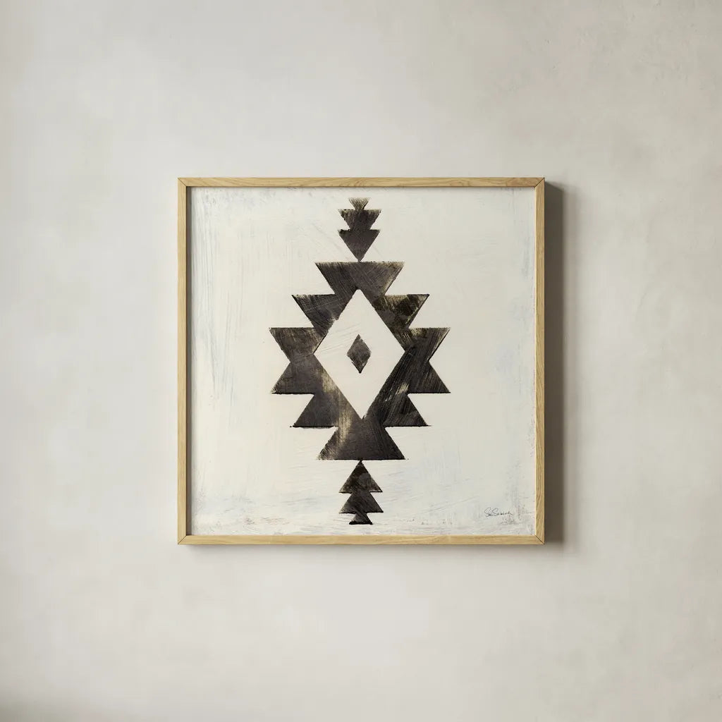Directional II Black by Sue Schlabach. Shown in a natural wood glass frame for a timeless modern aesthetic. Available as an archival giclee rolled canvas, fine art paper, or poster print. SKU 61146a.