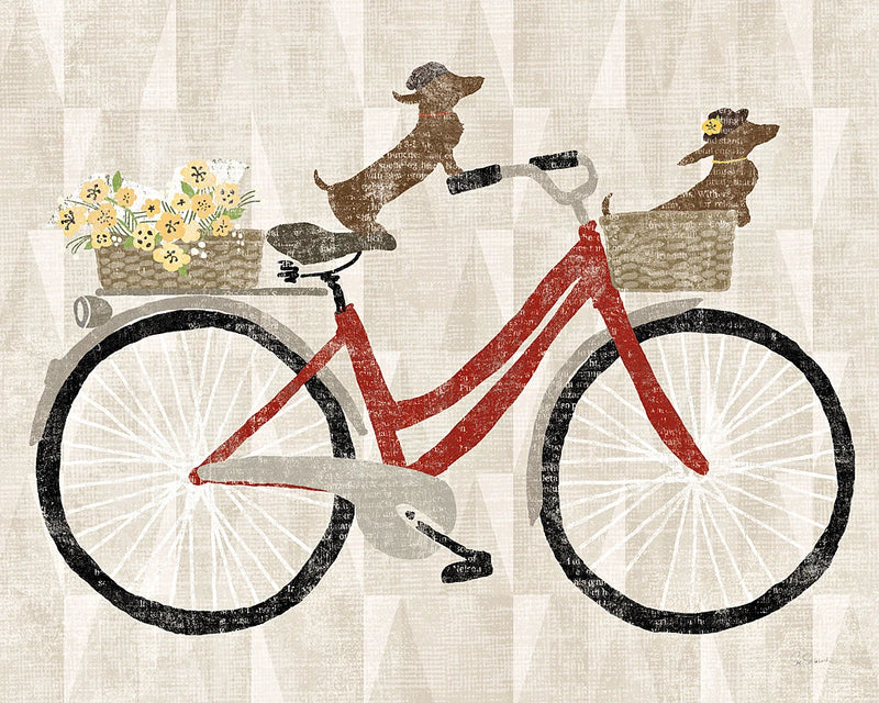 Doxie Ride ver I Red Bike by Sue Schlabach