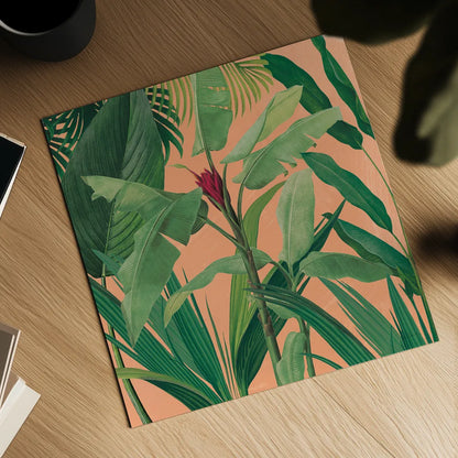 Dramatic Tropical I Boho by Sue Schlabach. Shown as a detailed flat fine art print, highlighting archival giclee quality. Available as an archival giclee rolled canvas, fine art paper, or poster print. SKU 69955a.
