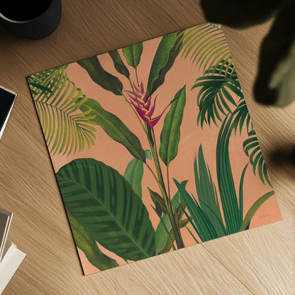 Dramatic Tropical II Boho by Sue Schlabach. Shown as a detailed flat fine art print, highlighting archival giclee quality. Available as an archival giclee rolled canvas, fine art paper, or poster print. SKU 69956a.