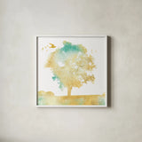 Dream Tree I by Sue Schlabach. Shown in a crisp white glass frame for a clean and minimalist style. Available as an archival giclee rolled canvas, fine art paper, or poster print. SKU 28257a.