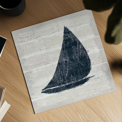 Driftwood Coast I Blue by Sue Schlabach. Shown as a detailed flat fine art print, highlighting archival giclee quality. Available as an archival giclee rolled canvas, fine art paper, or poster print. SKU 62598a.