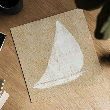 Driftwood Coast I White Burlap by Sue Schlabach. Shown as a detailed flat fine art print, highlighting archival giclee quality. Available as an archival giclee rolled canvas, fine art paper, or poster print. SKU 61116a.