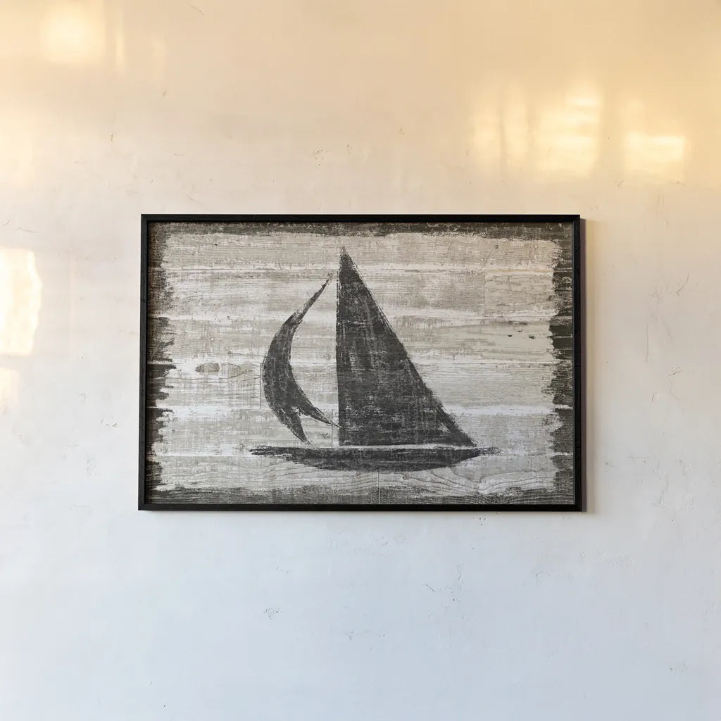 Driftwood Coast II by Sue Schlabach. shown as a paper print in a black flame. Available as a archival giclee rolled canvas, fine art paper, or poster print. SKU 48729i.