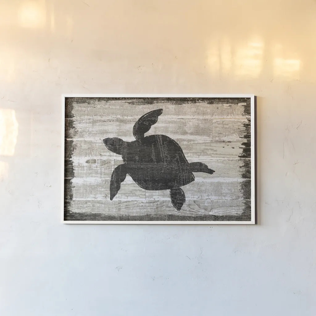 Driftwood Coast III by Sue Schlabach. shown as a paper print in a white frame. Available as a archival giclee rolled canvas, fine art paper, or poster print. SKU 48730i.