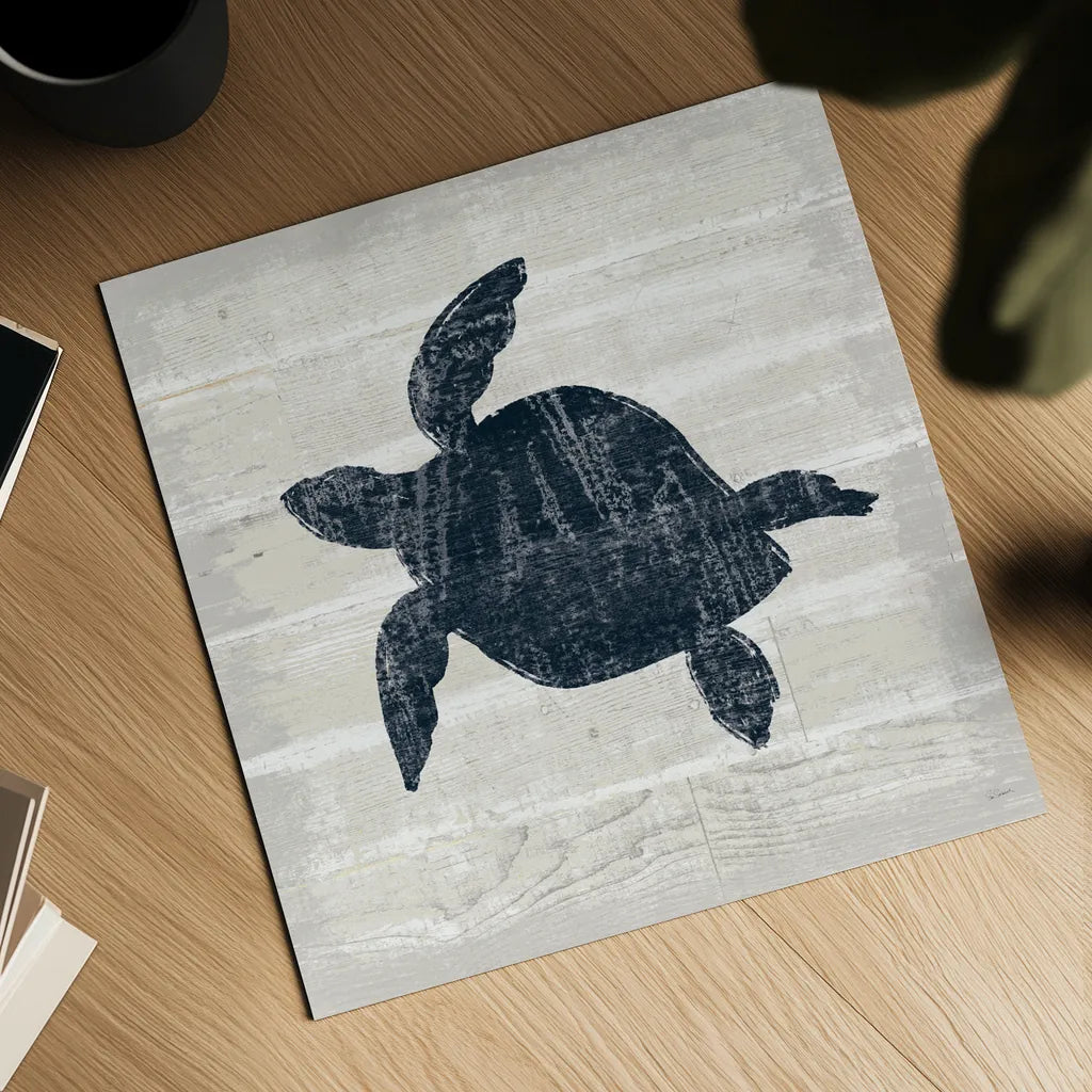 Driftwood Coast III Blue by Sue Schlabach. Shown as a detailed flat fine art print, highlighting archival giclee quality. Available as an archival giclee rolled canvas, fine art paper, or poster print. SKU 62600a.