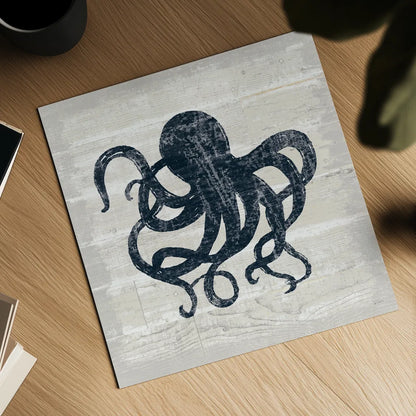 Driftwood Coast IV Blue by Sue Schlabach. Shown as a detailed flat fine art print, highlighting archival giclee quality. Available as an archival giclee rolled canvas, fine art paper, or poster print. SKU 62601a.