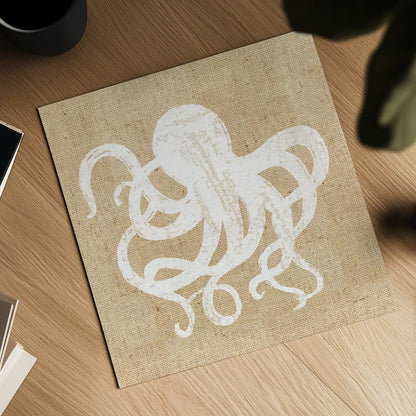 Driftwood Coast IV White Burlap by Sue Schlabach. Shown as a detailed flat fine art print, highlighting archival giclee quality. Available as an archival giclee rolled canvas, fine art paper, or poster print. SKU 61119a.