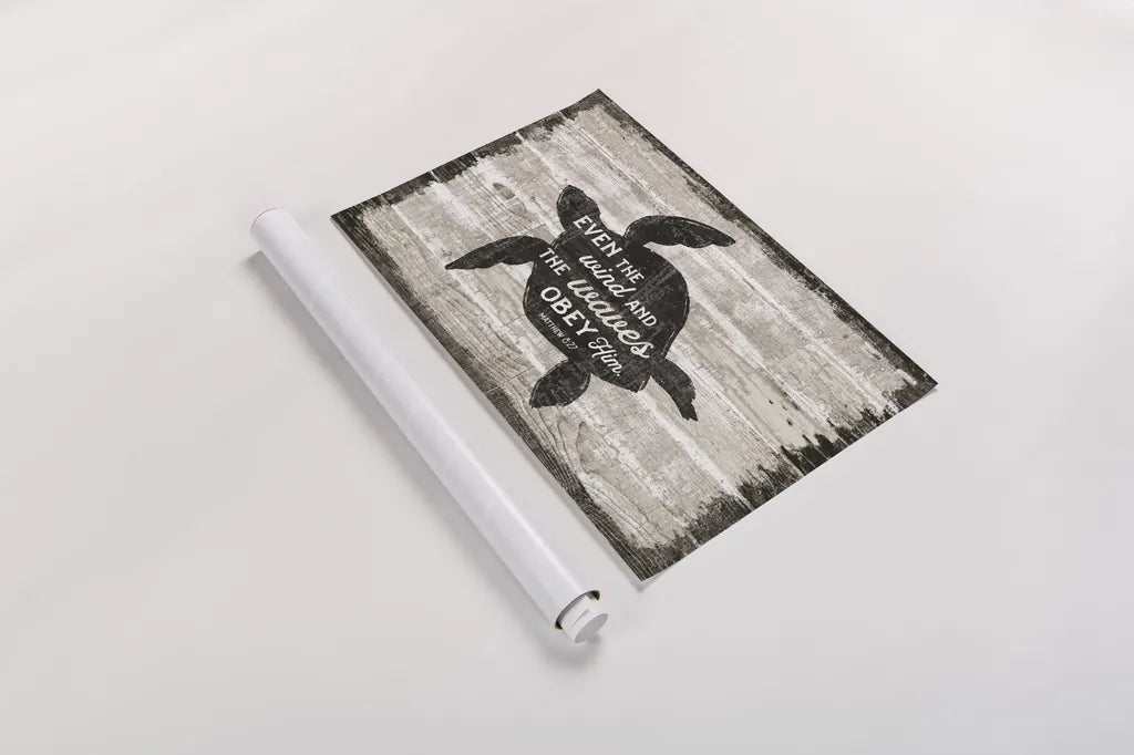 Driftwood Coast Scripture III by Sue Schlabach. shown as a rolled paper print. Available as archival giclee rolled canvas, fine art paper, or poster print. SKU 48734i.