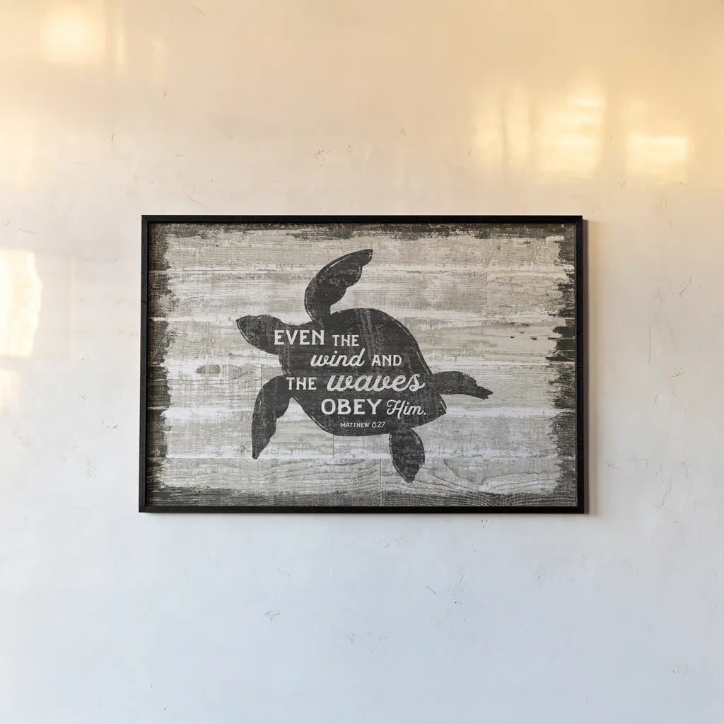 Driftwood Coast Scripture III by Sue Schlabach. shown as a paper print in a black flame. Available as a archival giclee rolled canvas, fine art paper, or poster print. SKU 48734i.