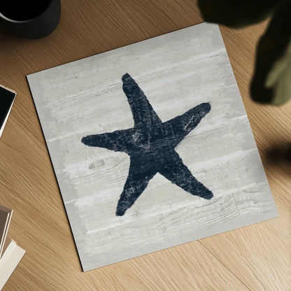 Driftwood Coast V Blue by Sue Schlabach. Shown as a detailed flat fine art print, highlighting archival giclee quality. Available as an archival giclee rolled canvas, fine art paper, or poster print. SKU 62602a.