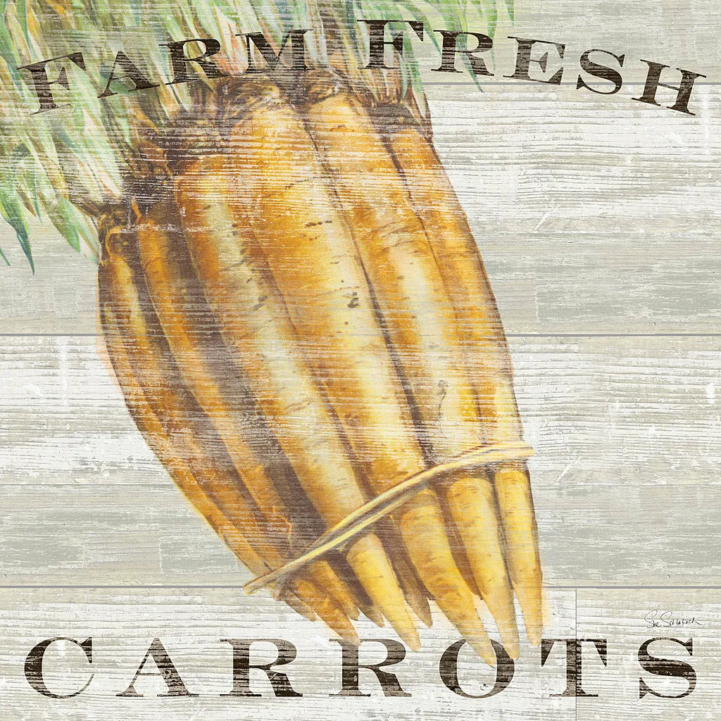 Farm Fresh Carrots by Sue Schlabach. SKU 20840a. Archival Giclee Fine art print for wall decor.