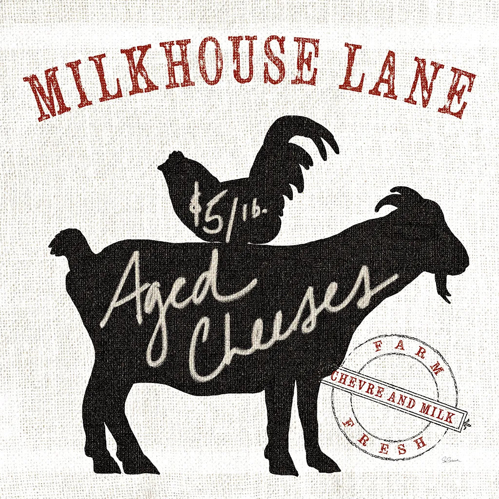 Farm Linen Goat Black by Sue Schlabach. SKU 25094a. Archival Giclee Fine art print for wall decor.