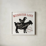 Farm Linen Goat Black by Sue Schlabach. Shown in a crisp white glass frame for a clean and minimalist style. Available as an archival giclee rolled canvas, fine art paper, or poster print. SKU 25094a.