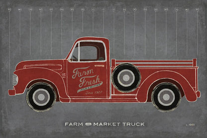 Farm Truck by Sue Schlabach. SKU 51516i. Archival Giclee Fine art print for wall decor.