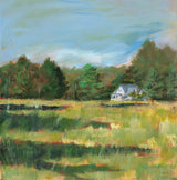 Farmhouse Across the Meadow by Sue Schlabach. SKU 82695a. Archival Giclee Fine art print for wall decor.