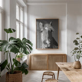 Feeding Time v2 by Sue Schlabach. shown as a print in a natural wood frame in a dining room. Available as a archival giclee rolled canvas, fine art paper, or poster print. SKU 58272h.