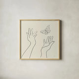 Feeling Free by Sue Schlabach. Shown in a natural wood glass frame for a timeless modern aesthetic. Available as an archival giclee rolled canvas, fine art paper, or poster print. SKU 70647a.