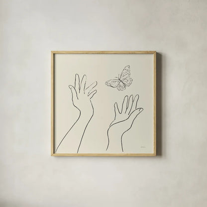 Feeling Free by Sue Schlabach. Shown in a natural wood glass frame for a timeless modern aesthetic. Available as an archival giclee rolled canvas, fine art paper, or poster print. SKU 70647a.