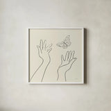 Feeling Free by Sue Schlabach. Shown in a crisp white glass frame for a clean and minimalist style. Available as an archival giclee rolled canvas, fine art paper, or poster print. SKU 70647a.