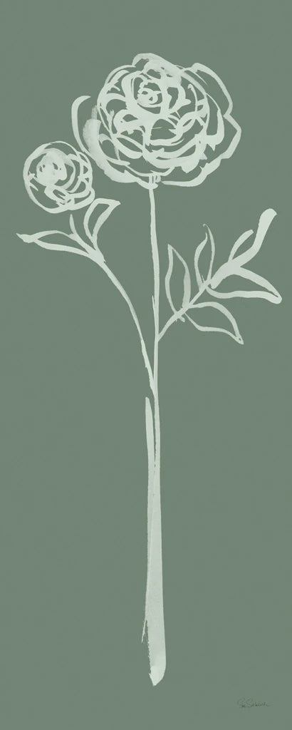 Floral Line I Green by Sue Schlabach