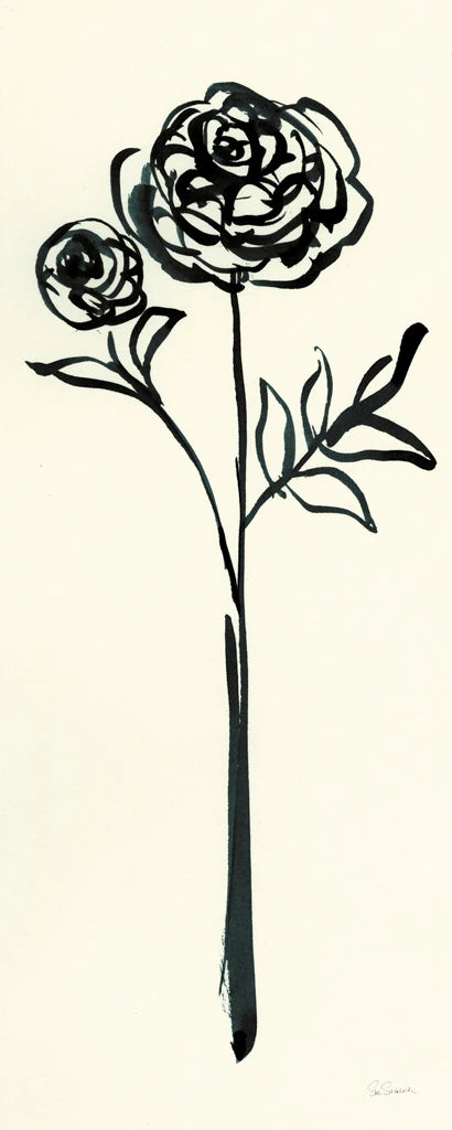 Floral Line I on Cream by Sue Schlabach