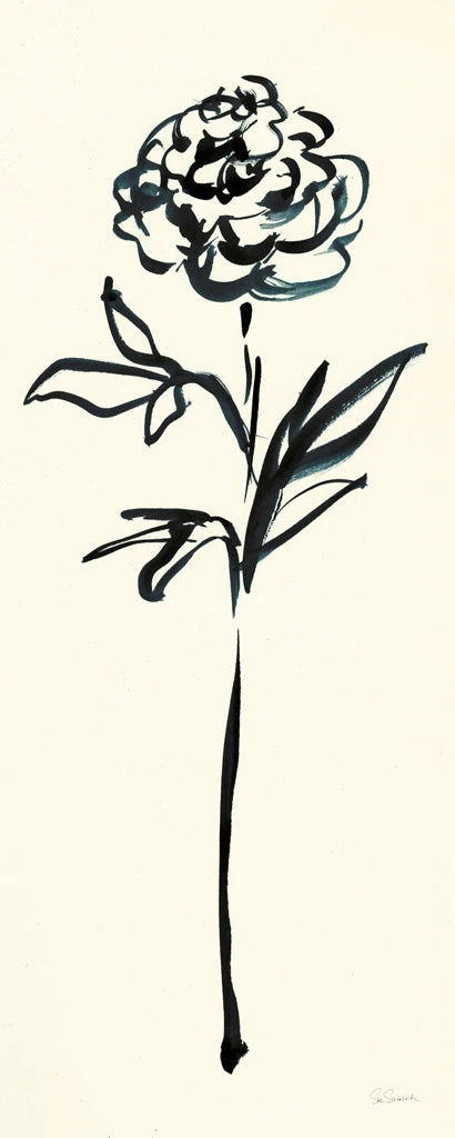 Floral Line II on Cream by Sue Schlabach