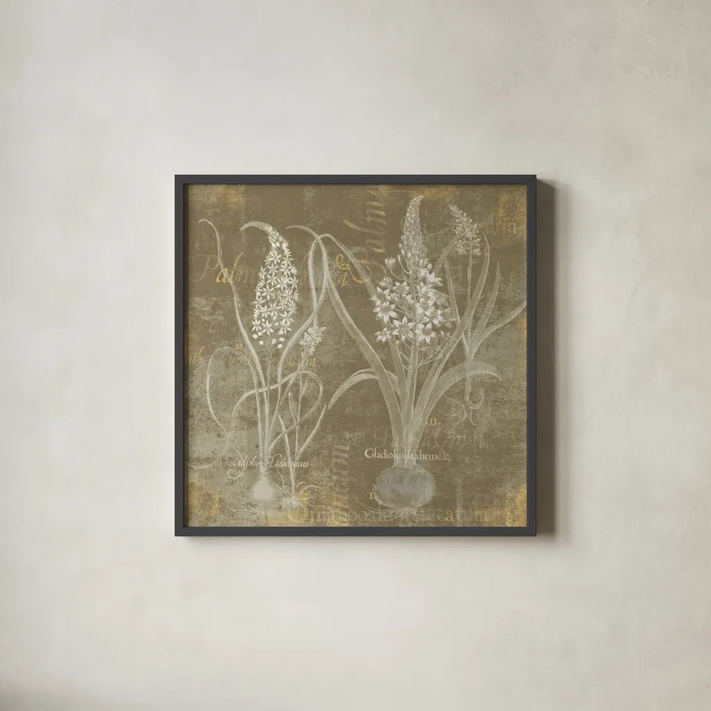 Flower Lines IV by Sue Schlabach. Shown in a sleek black glass frame for a contemporary gallery look. Available as an archival giclee rolled canvas, fine art paper, or poster print. SKU 85670a.