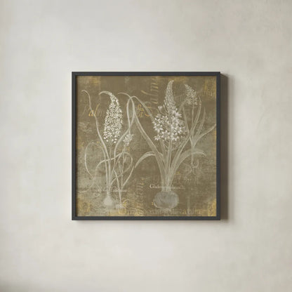 Flower Lines IV by Sue Schlabach. Shown in a sleek black glass frame for a contemporary gallery look. Available as an archival giclee rolled canvas, fine art paper, or poster print. SKU 85670a.