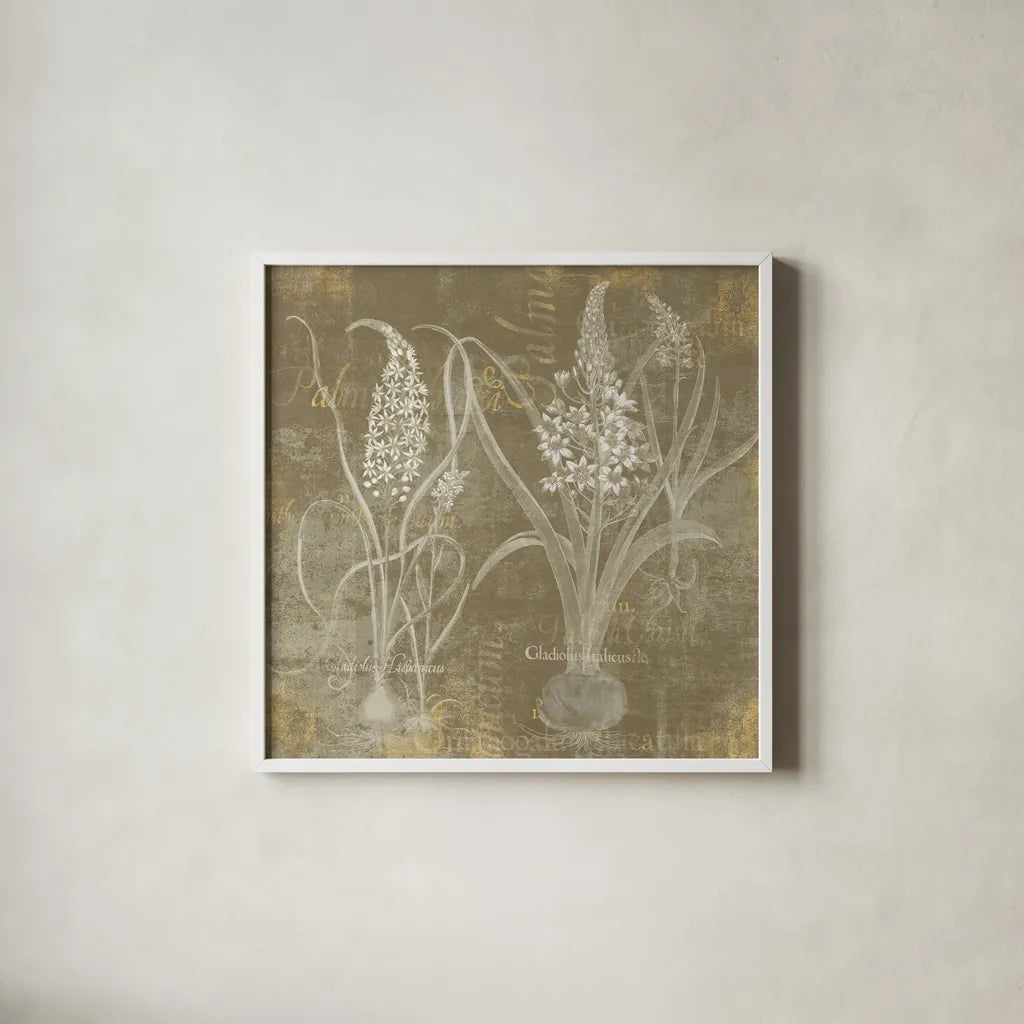 Flower Lines IV by Sue Schlabach. Shown in a crisp white glass frame for a clean and minimalist style. Available as an archival giclee rolled canvas, fine art paper, or poster print. SKU 85670a.