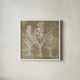 Flower Lines V by Sue Schlabach. Shown in a crisp white glass frame for a clean and minimalist style. Available as an archival giclee rolled canvas, fine art paper, or poster print. SKU 85671a.