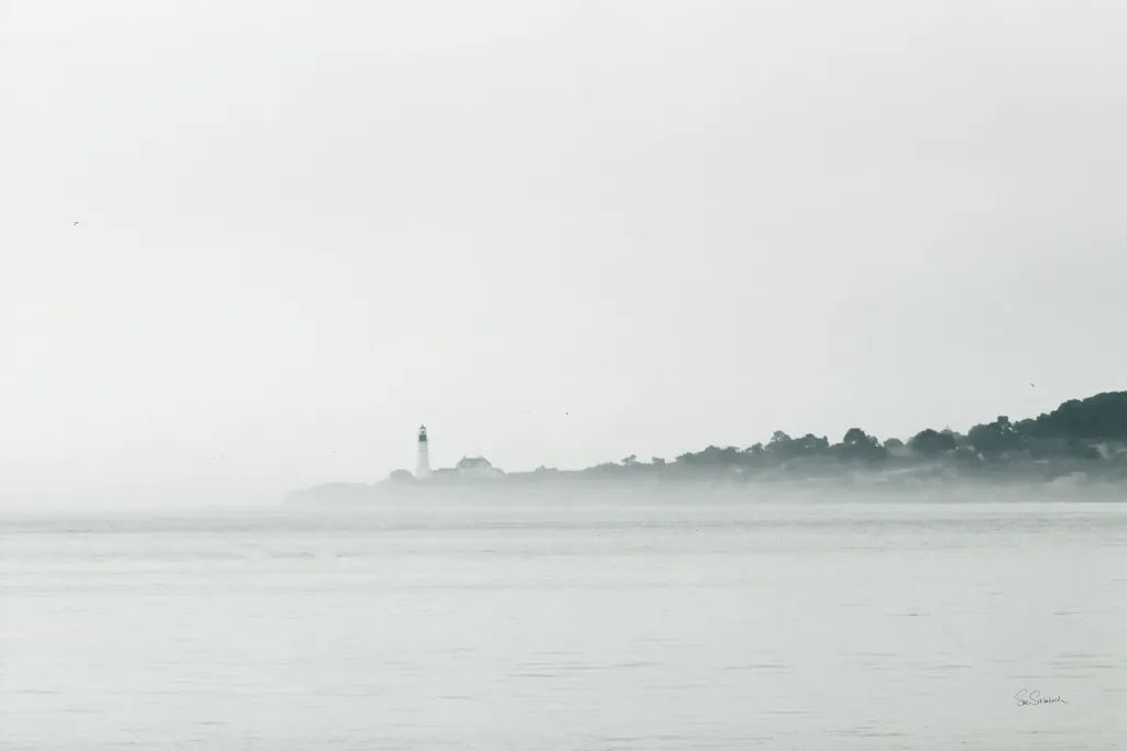 Foggy Lighthouse by Sue Schlabach. SKU 72426i. Archival Giclee Fine art print for wall decor.